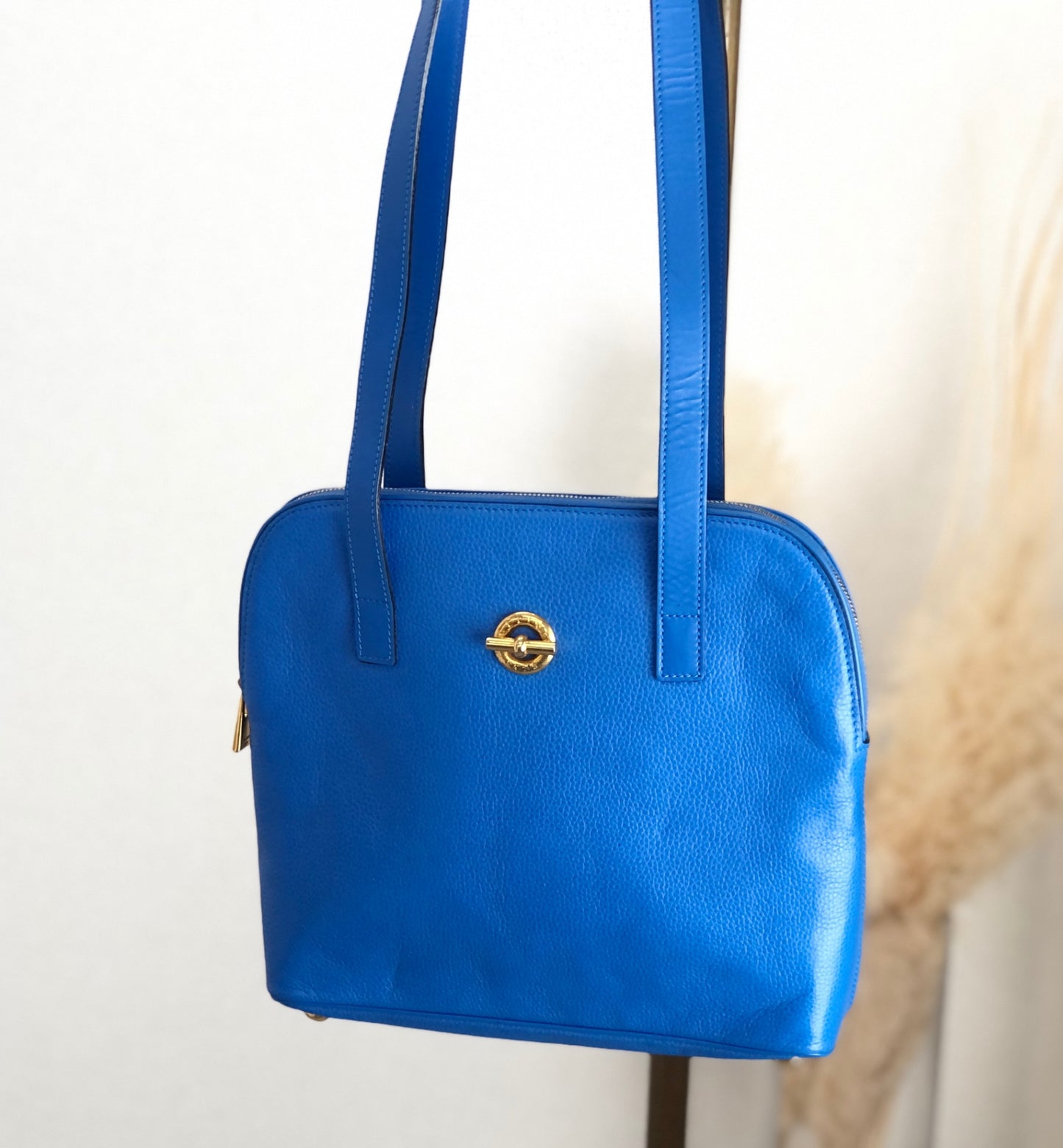 CELINE Toggle Clasp Shoulder bag Blue Vintage wbubna