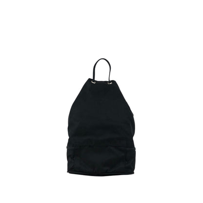 PRADA Tessuto Triangle Logo Drawstring Small Handbag Black Vintage bebvsv