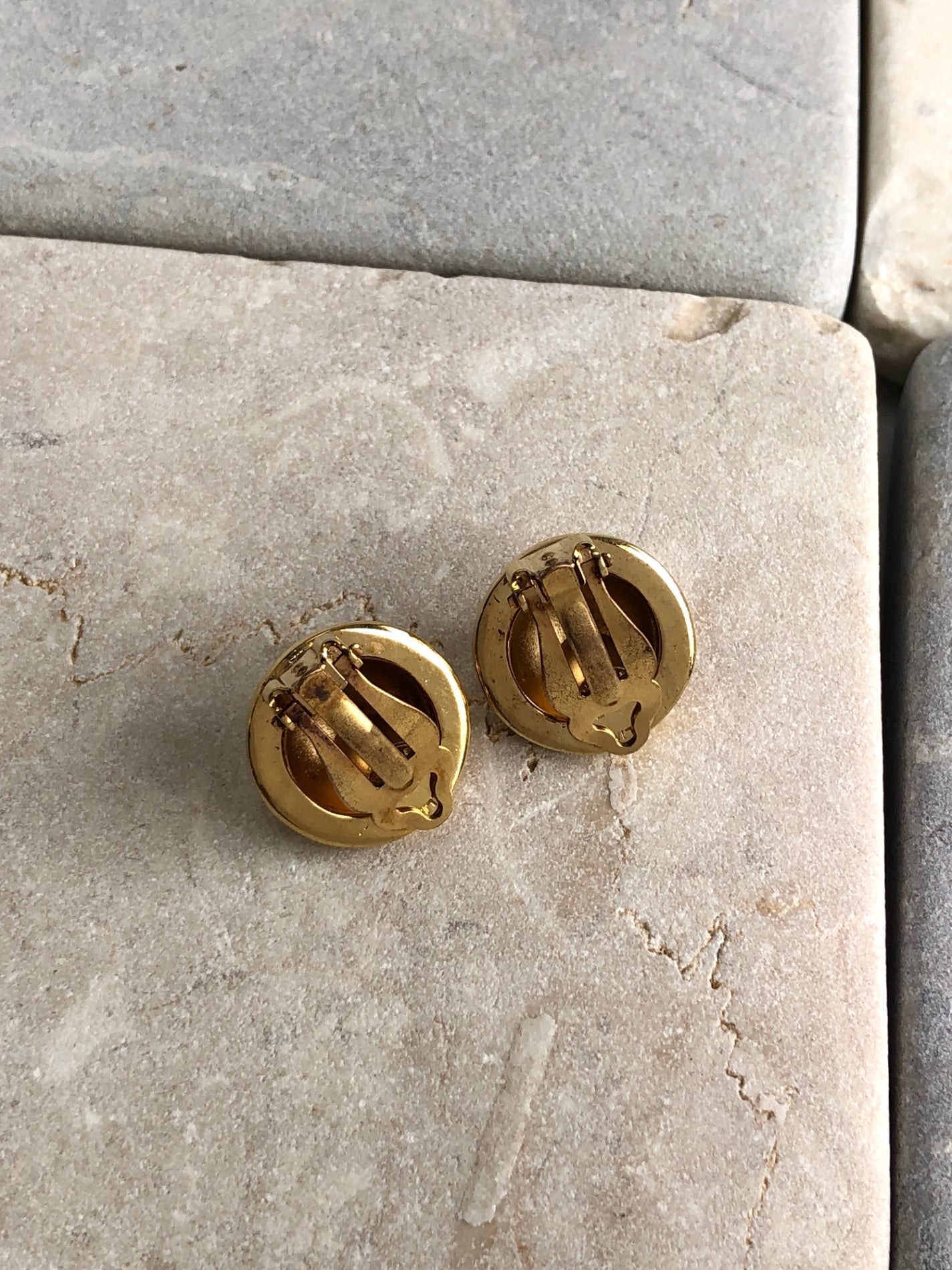 CELINE Starball Earrings Gold Vintage 77txbf