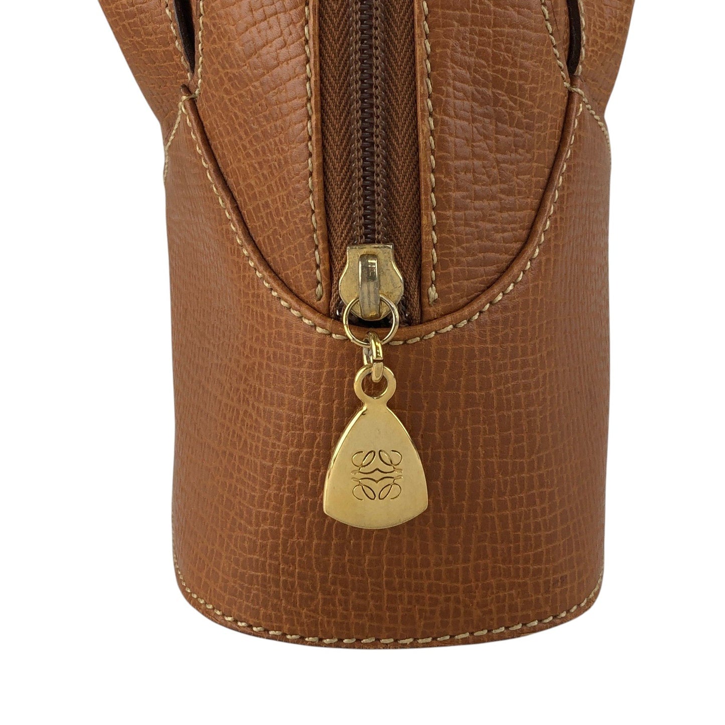 LOEWE Logo Embossed Handbag Boston bag Brown Vintage u2gt6p