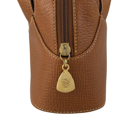 LOEWE Logo Embossed Handbag Boston bag Brown Vintage u2gt6p