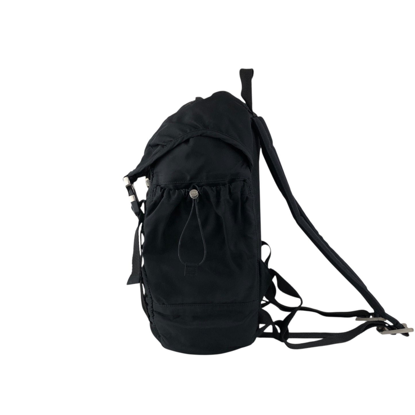PRADA Tessuto Triangle Logo Backpack Black Vintage 6bctx4