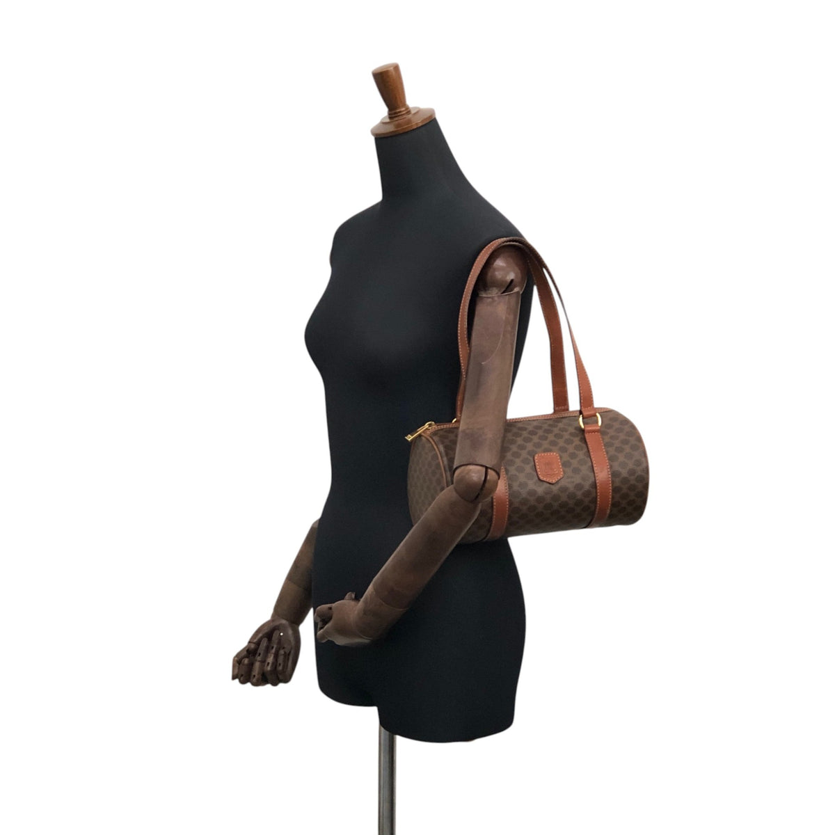 CELINE Macadam Blason Shoulder bag Brown Vintage us8d3n
