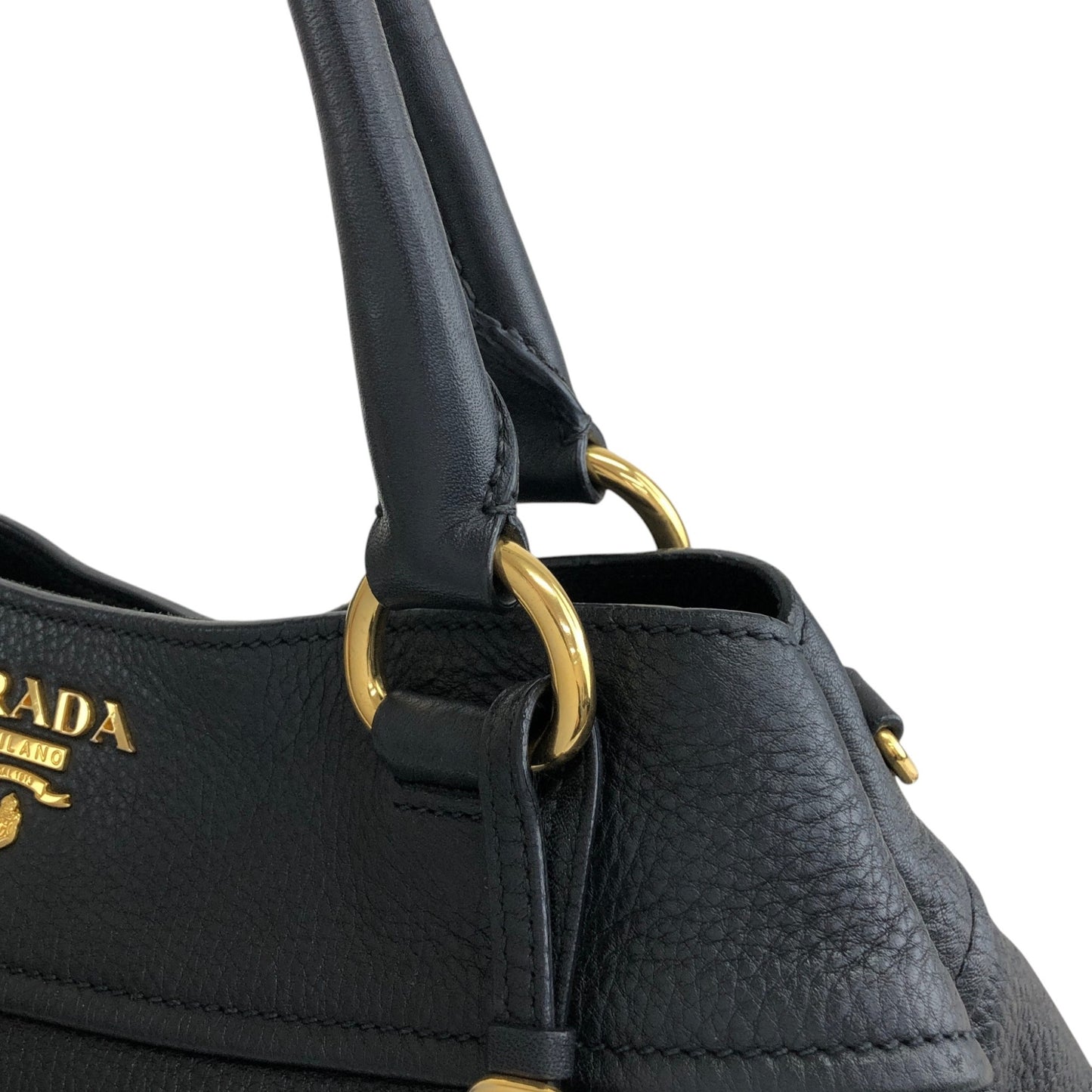 PRADA Logo Handbag Black Vintage 8mhtj6