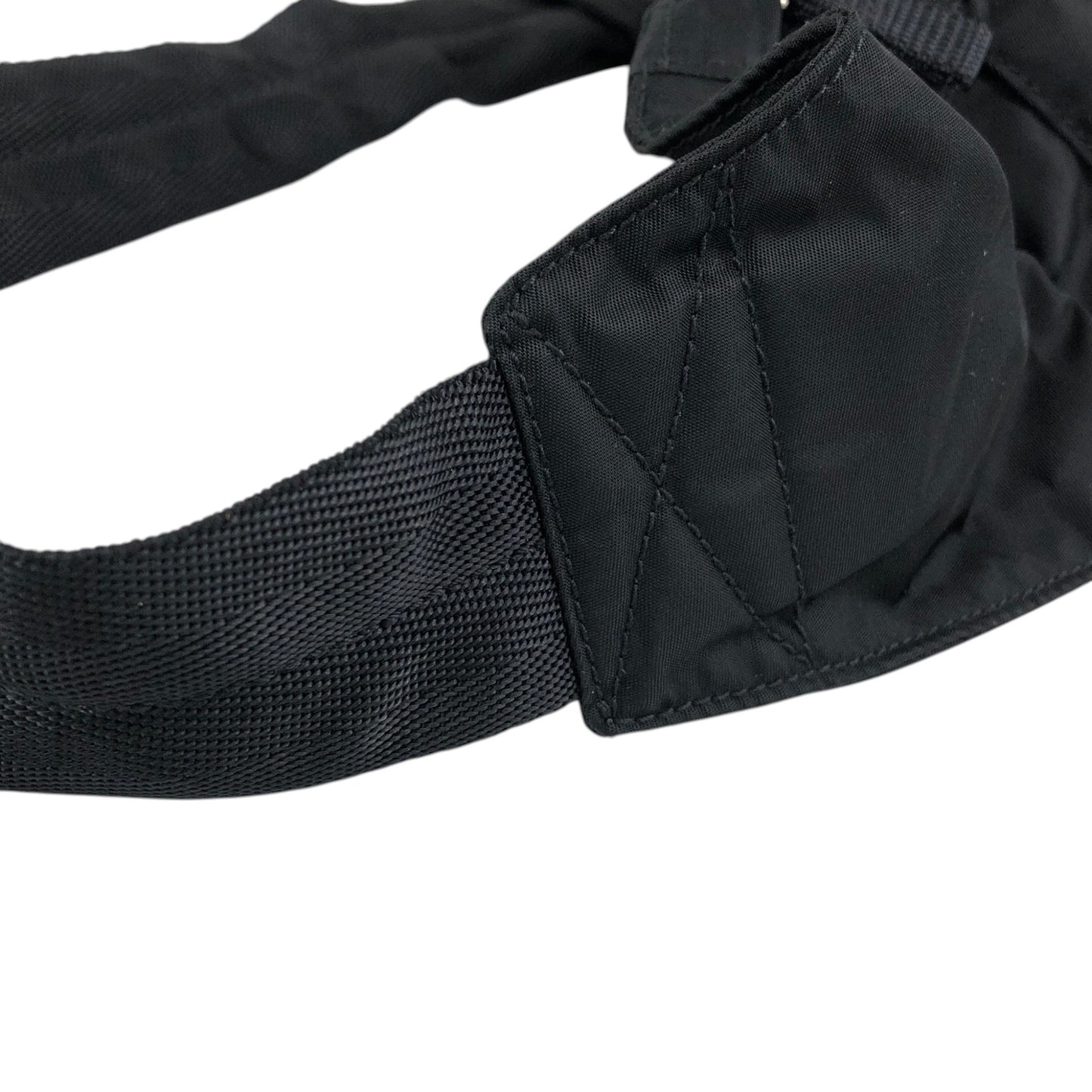 PRADA Tessuto Triangle Logo Sling bag Black Vintage zrmm8e