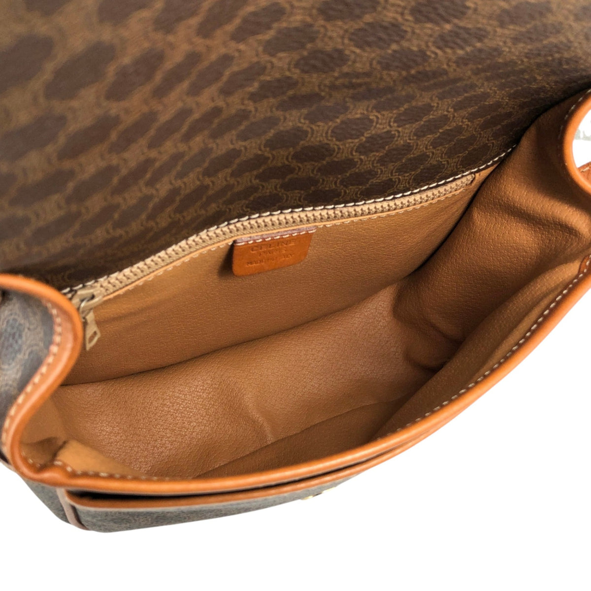 CELINE Macadam Blason Front Buckle Shoulder bag Brown Vintage need42