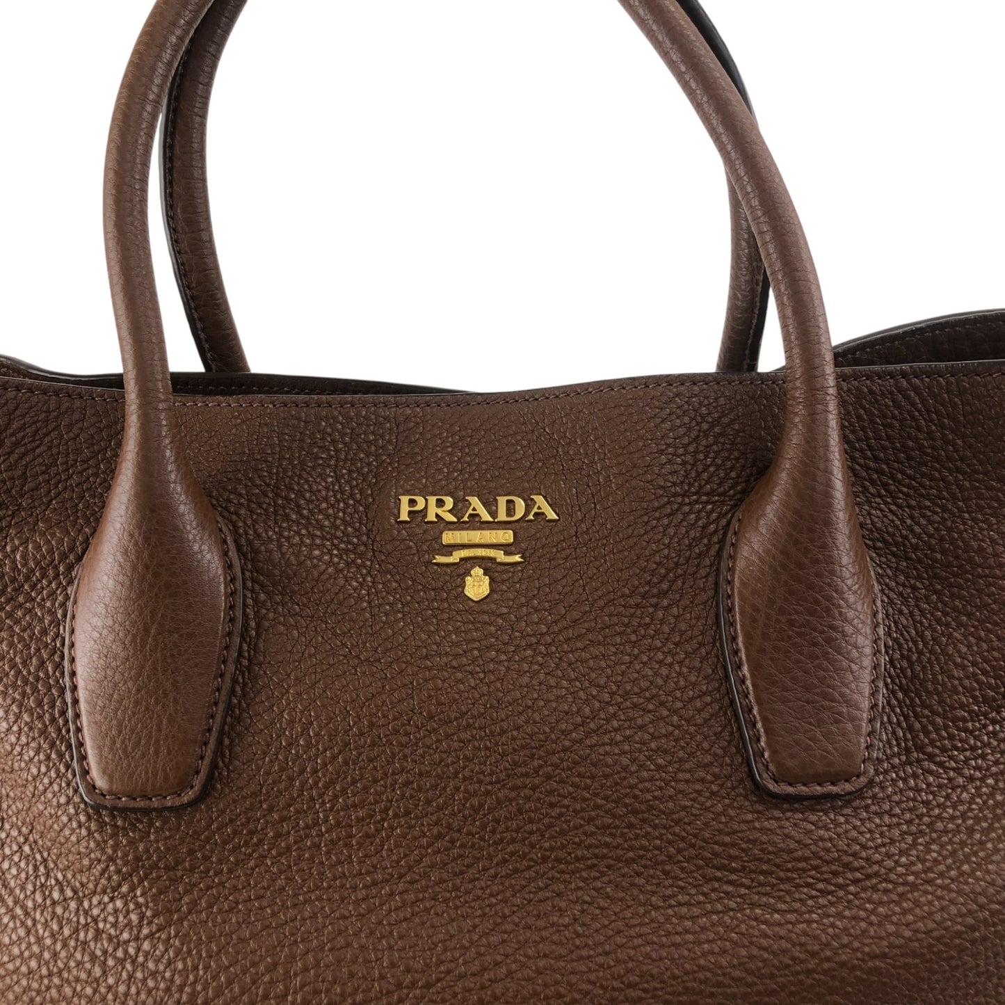 PRADA Logo Two-way Handbag Shoulder bag Brown Vintage y4cj6y