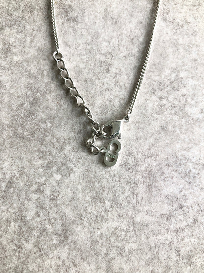 Christian Dior Dior Logo Necklace Silver Vintage 7y22dd