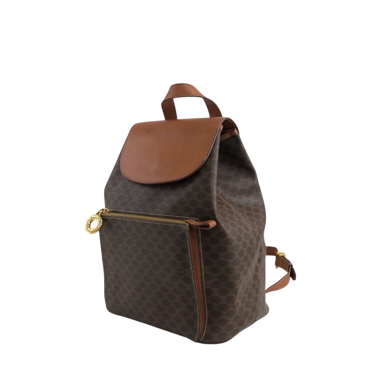 CELINE Macadam Charm Backpack Brown Vintage jz6ee6