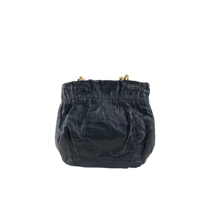 PRADA Logo Drawstring Shoulder bag Black Vintage 4zjm5c