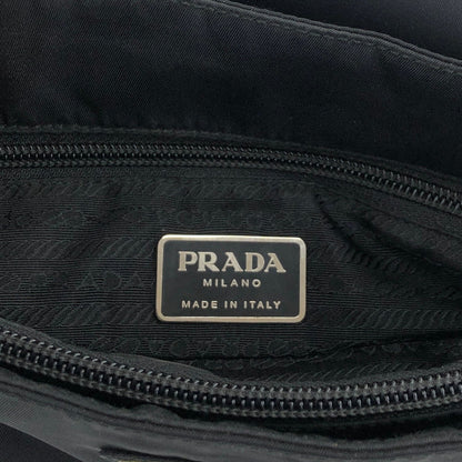 PRADA Tessuto Triangle Logo Handbag Black Vintage niprvk