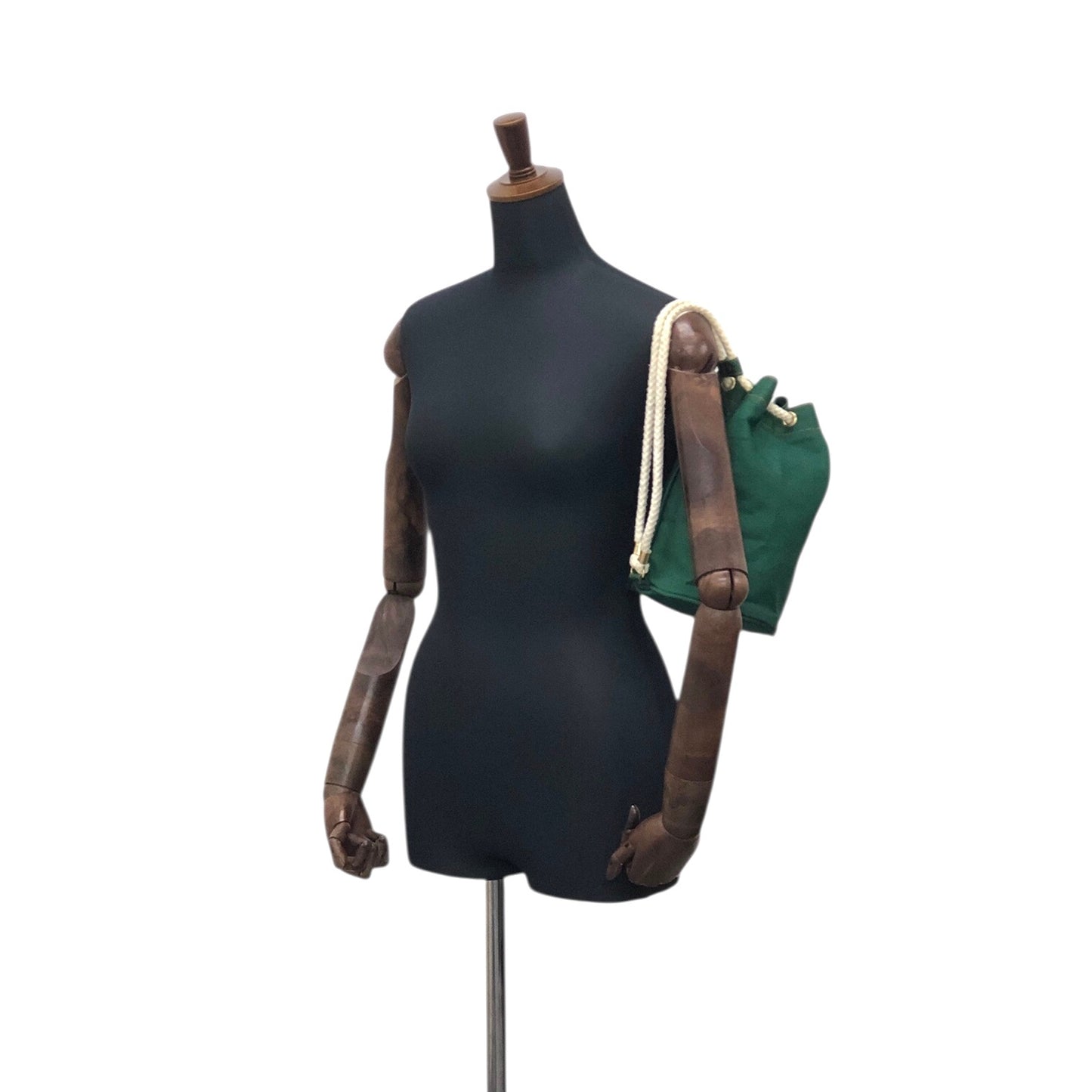 HERMES 抽繩單肩包 綠色 復古 2xk83n