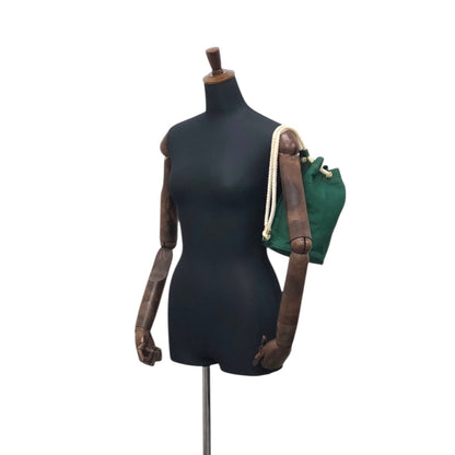 HERMES 抽繩單肩包 綠色 復古 2xk83n