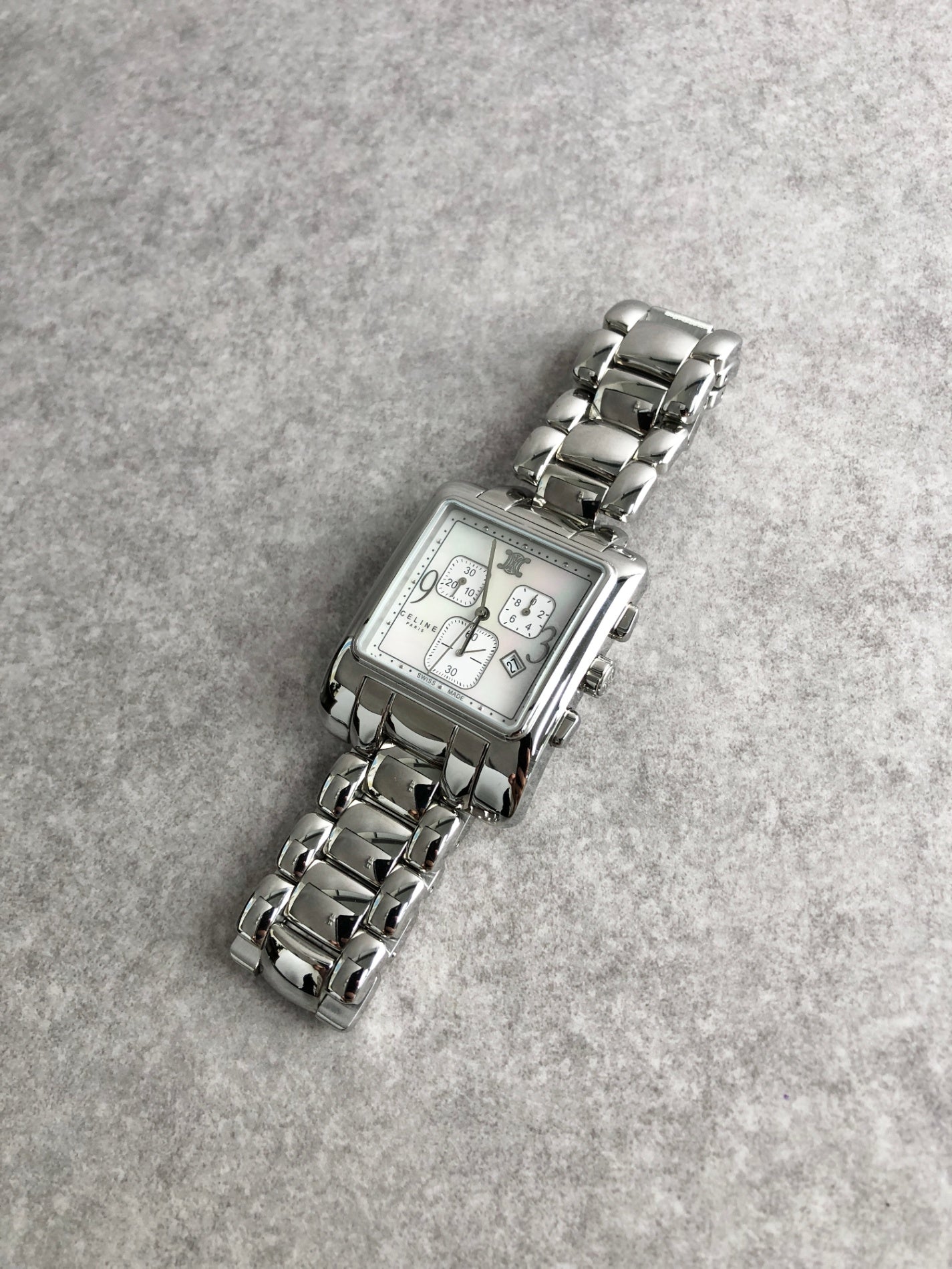 CELINE Logo Watch Silver Vintage hxzjjf