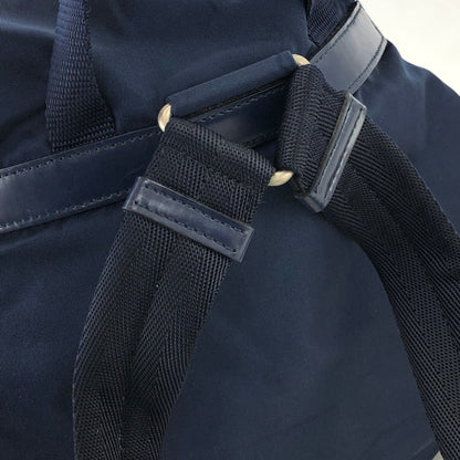 PRADA Triangle Logo Nylon Leather Backpack Navy Vintage 8jeijv