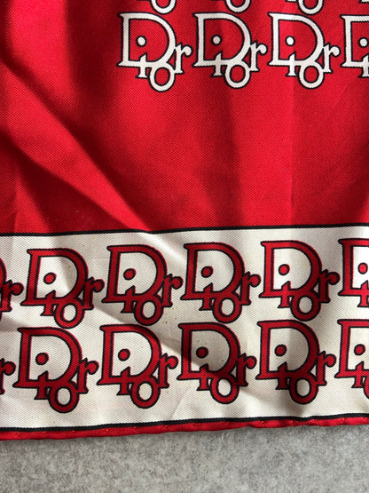 Christian Dior Trotter Scarf Red×White Vintage 6dfadj