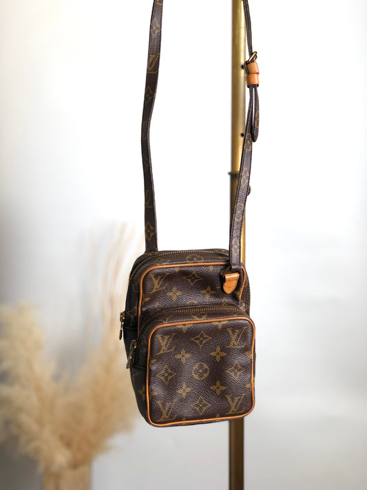 LOUIS VUITTON Monogram Shoulder bag Brown Vintage y5ytbv