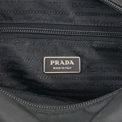 PRADA Tessueto Triangle Logo Shoulder bag Black Vintag vii5a2