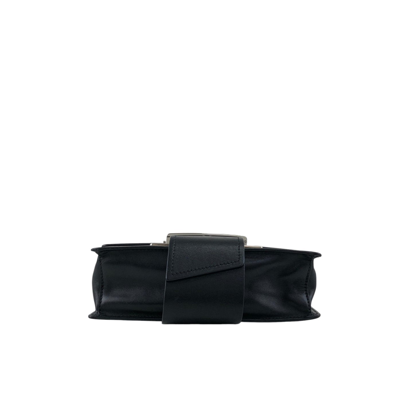 PRADA Logo Ribbon Motif Shoulder bag Black Vintage e3gymr