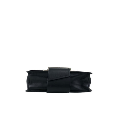 PRADA Logo Ribbon Motif Shoulder bag Black Vintage e3gymr