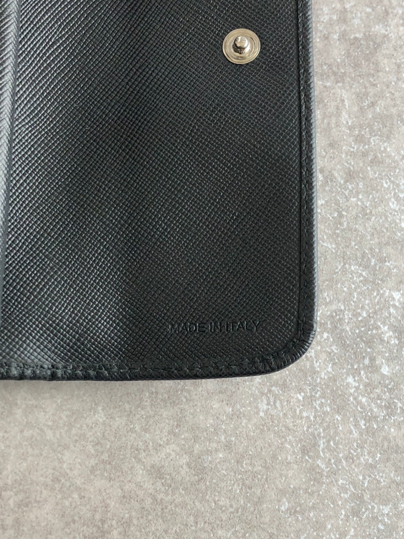 PRADA Logo  Folded Wallet Black Vintage gfnuwt