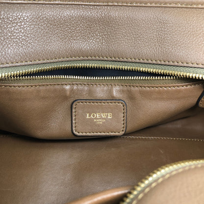 LOEWE Amazona28 Anagram Small Boston bag Handbag Beige Vintage euhpr8