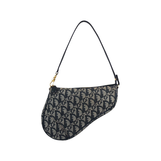 Christian Dior Trotter Shoulder bag Navy Vintage vtyw8k