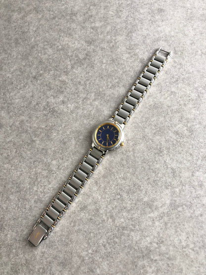Yves Saint Laurent YSL Logo Quartz Watch Silver 5420-F45413 Vintage 8eadpy