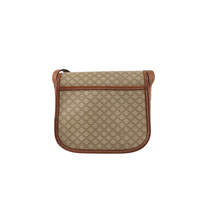 CELINE Macadam Front Buckle  Shoulder bag Beige Vintage nnbcwv