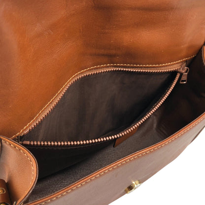 CELINE Gancini Shoulder bag Brown Vintage 4x8mbp