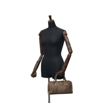 LOEWE Amazona Small Boston bag Handbag Brown Vintage irfyjk