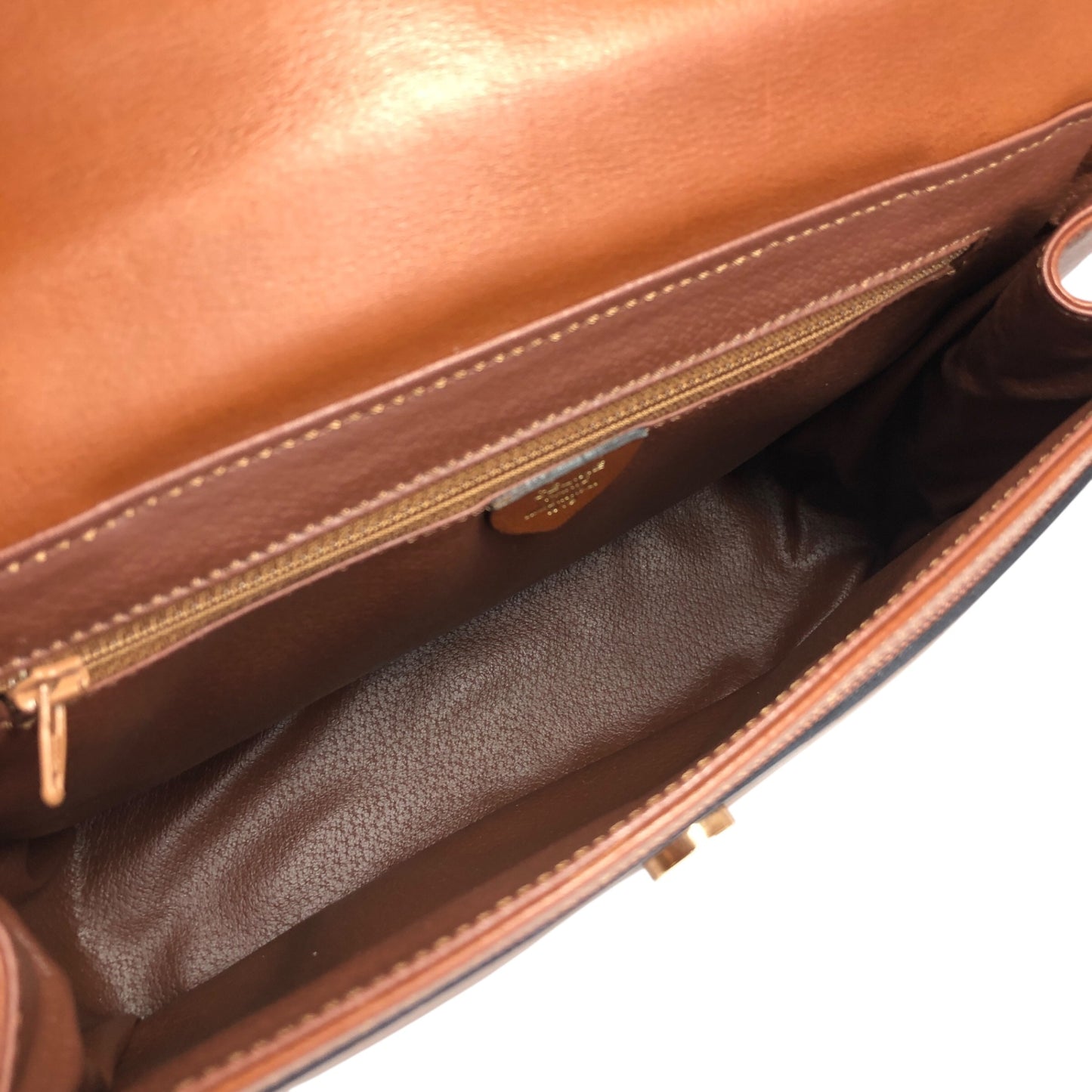 CELINE Gancini Flap Shoulder bag Brown Vintage jx5pxb