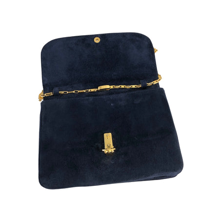 CELINE Blason Chain Shoulder bag Navy Vintage bppgsa