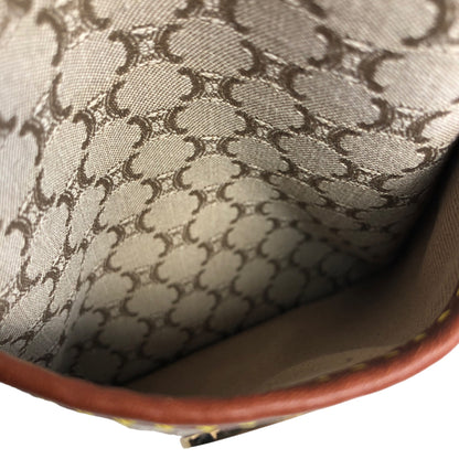 CELINE Macadam Canvas Leather Handbag Beige Vintage ybm6xd