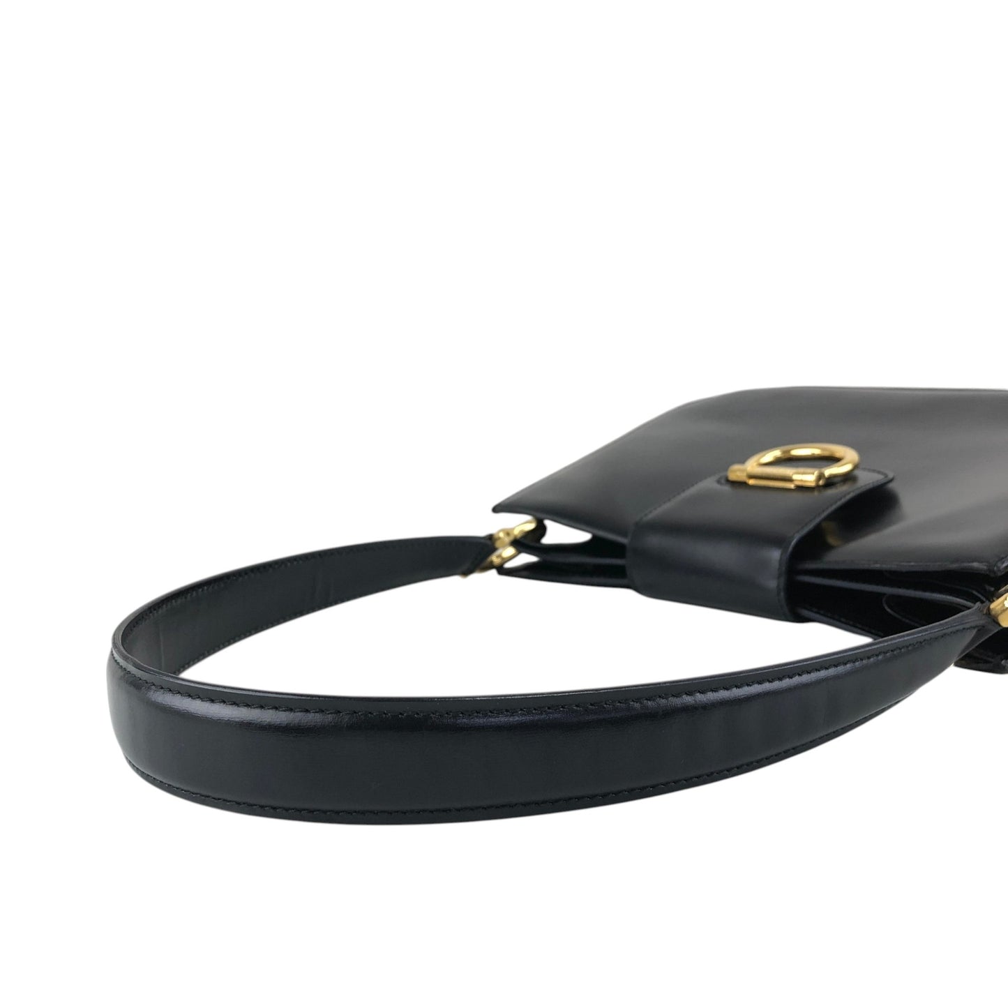 CELINE Horse Bit Shoulder bag Black Vintage snekiw