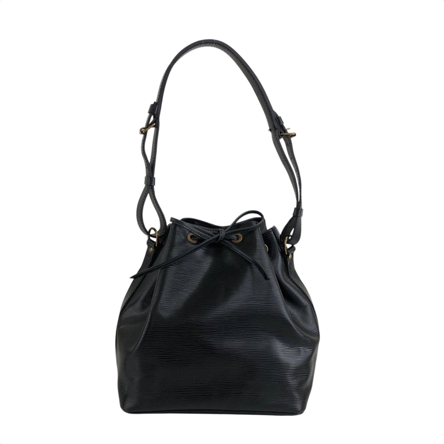 LOUIS VUITTON Epi Drawstring Shoulder bag Black Vintage jpzhvn