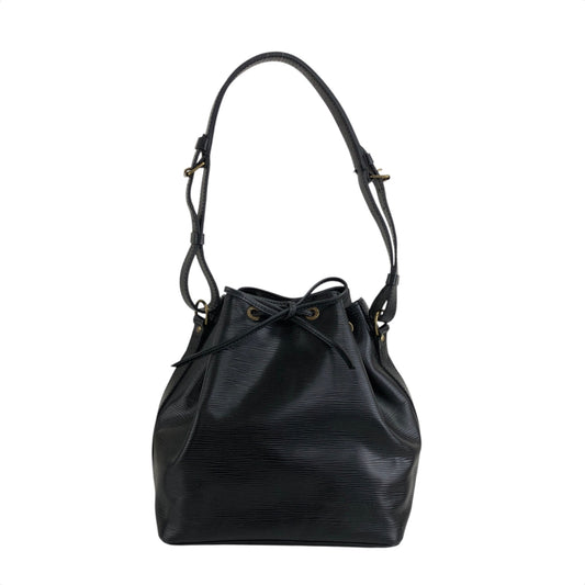 LOUIS VUITTON Epi Drawstring Shoulder bag Black Vintage jpzhvn