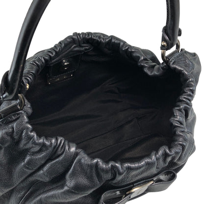 Salvatore Ferragamo Vala Ribbon Shoulder bag Hobobag Black Vintage bgm738