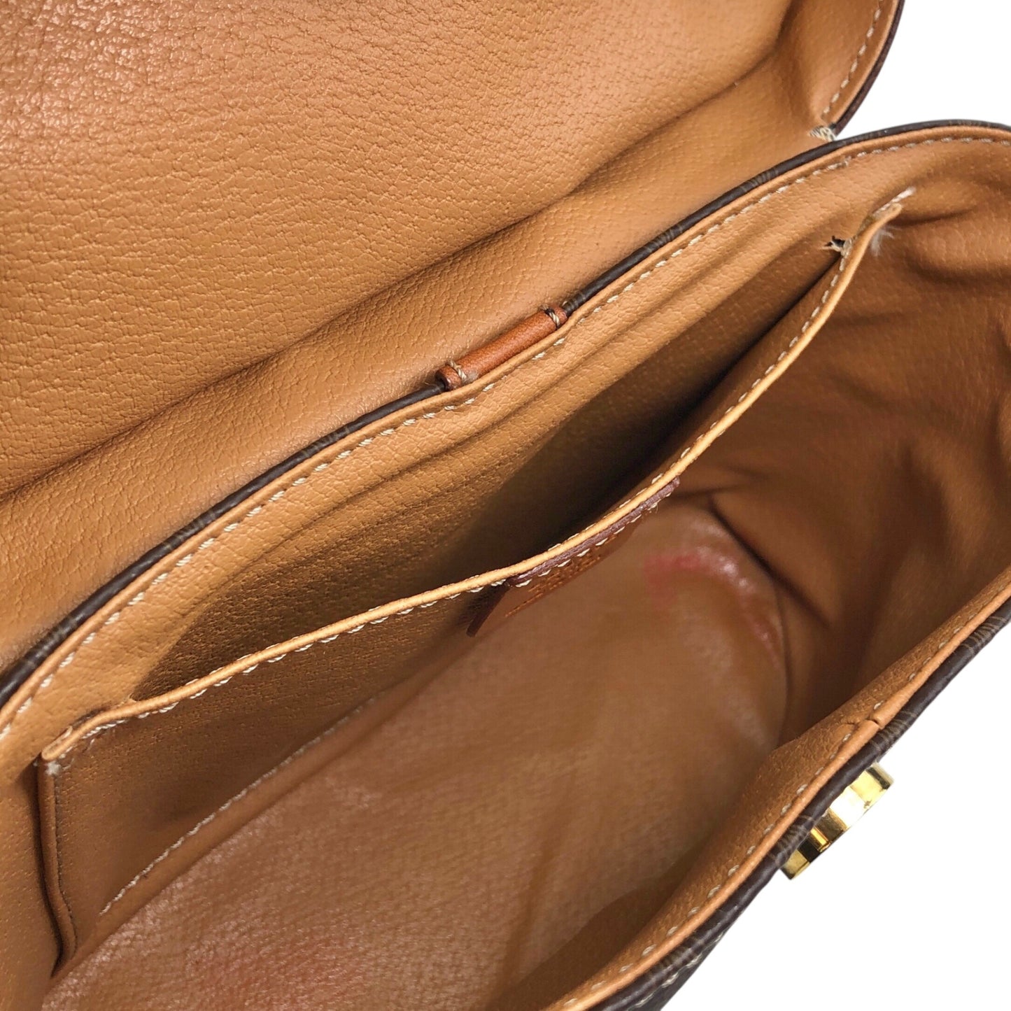 CELINE Macadam Blason Two-way Handbag Shoulder bag Brown Vintage crpdut