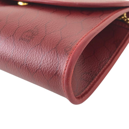Christian Dior Honeycomb Pattern Logo Chain Shoulder bag Red Vintage u8temv