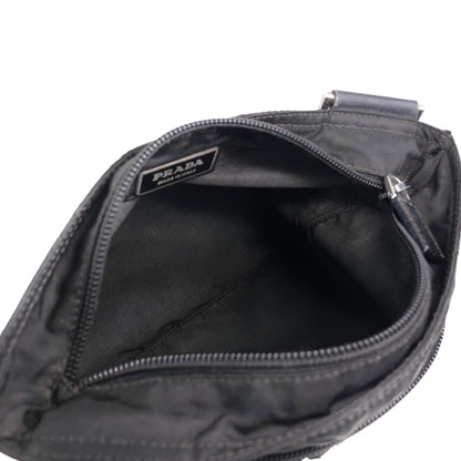 PRADA Tessuto Triangle Logo Shoulder bag Black Vintage g7nprp