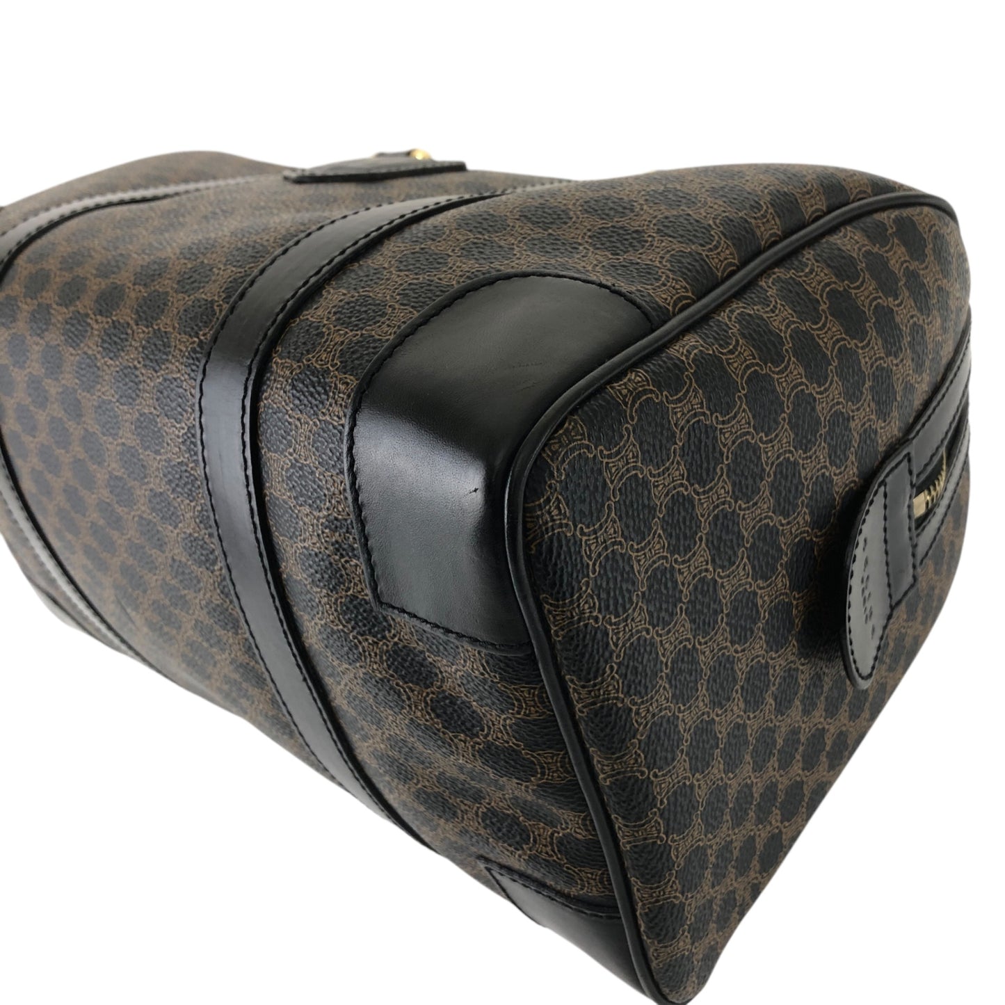 CELINE Macadam Blason Two-way Handbag Shoulder bag Boston bag Black Vintage a68hfi