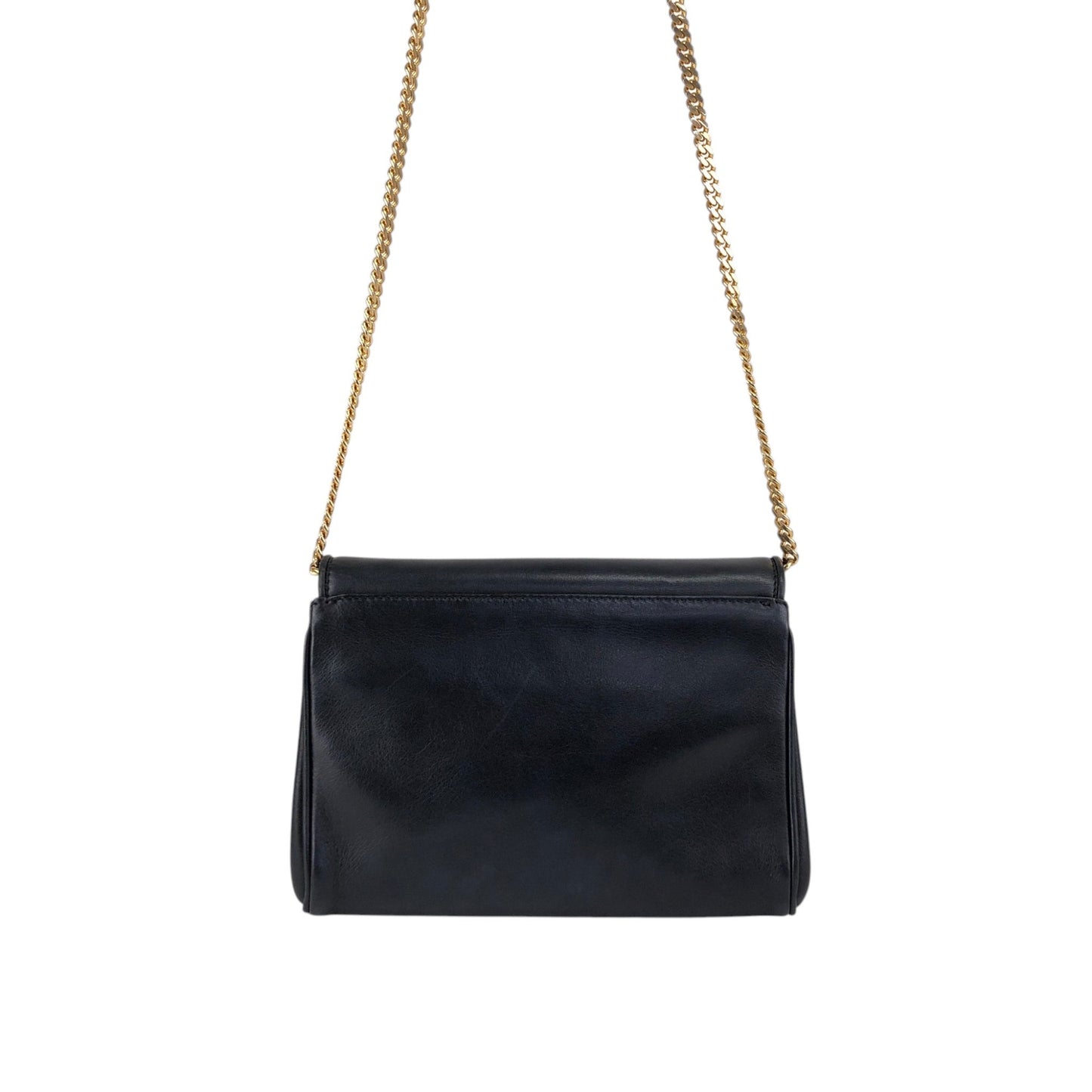 CELINE Triomphe Blason Chain Shoulder bag Black Vintage yfpji2