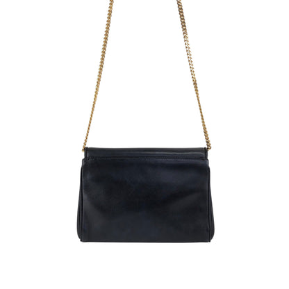 CELINE Triomphe Blason Chain Shoulder bag Black Vintage yfpji2