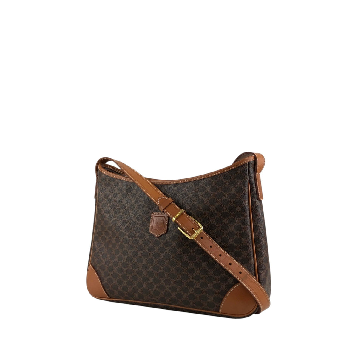 CELINE Macadam Blason Shoulder bag Hobobag Brown Vintage mtbfvr