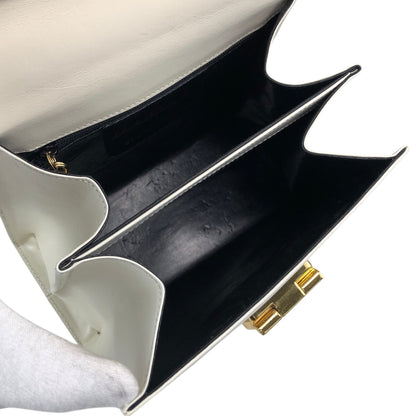 Salvatore Ferragamo Gancini Two-way Handbag Shoulder bag White Vintage d37hra
