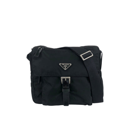 PRADA Triangle Logo Shoulder bag Black Vintage mv3hns