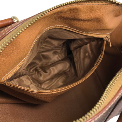 CELINE Macadam Blason Handbag Boston bag Brown Vintage ikwctp
