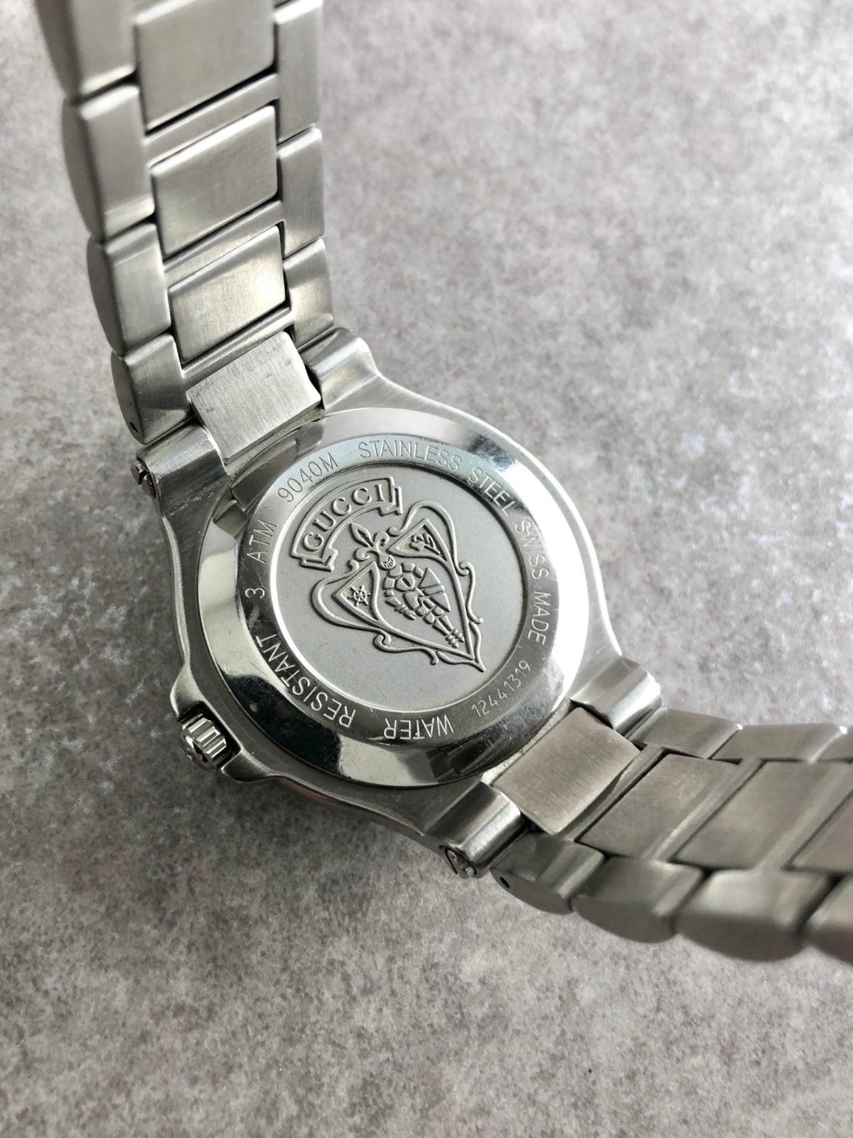 GUCCI Logo Quartz Watch Silver 9040M Vintage 5jb7um