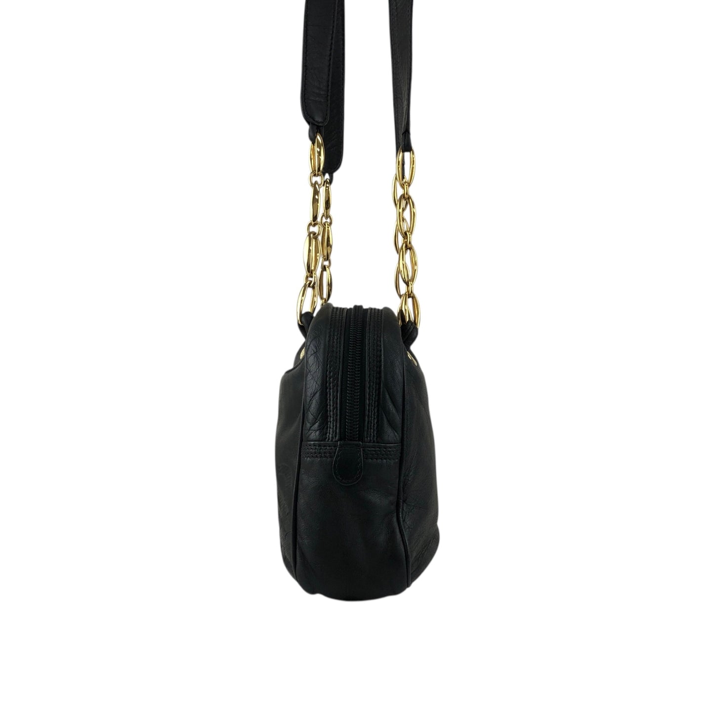 LOEWE Anagram Chain Handbag Shoulder bag Black Vintage nkgx4b